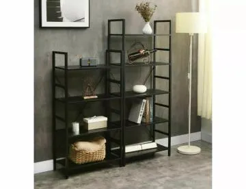 Regał na książki LOFT R4 czarny/czarny mat