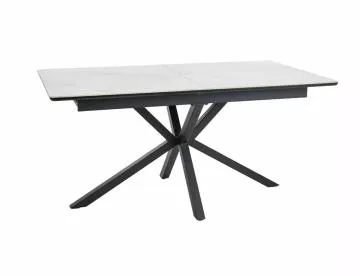 Stół rozkładany LOGAN CERAMIC 160(200)x90 biały mat/czarny mat