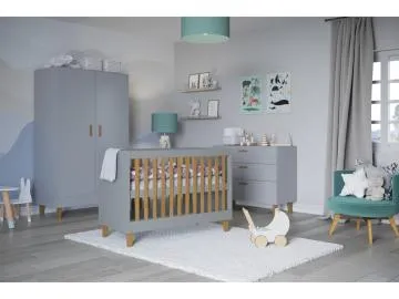 Łóżeczko dziecięce KUBI 120x60 szare