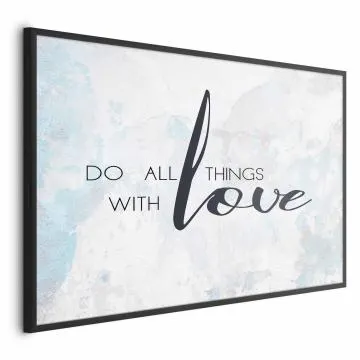 Plakat With love 90x60 cm z ramą czarną bez marginesu