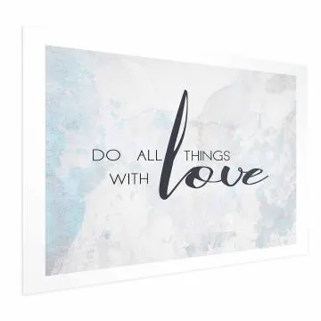 Plakat With love 90x60 cm bez ramy z marginesem