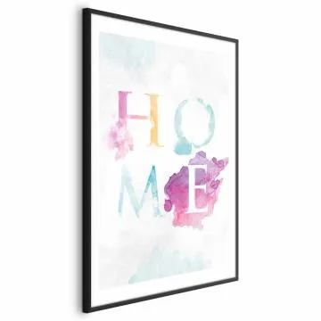 Plakat Tęczowe home 21x30 cm z ramą czarną z marginesem