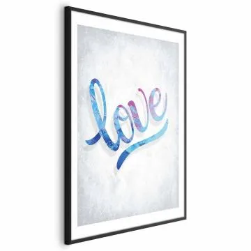 Plakat Love 60x90 cm z ramą czarną z marginesem