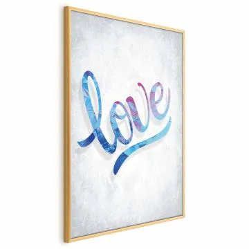 Plakat Love 60x90 cm z ramą złotą bez marginesu