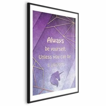 Plakat Bądź sobą 21x30 cm z ramą czarną z marginesem
