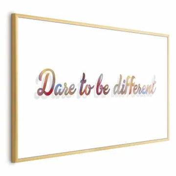 Plakat Be different 30x21 cm z ramą złotą z marginesem