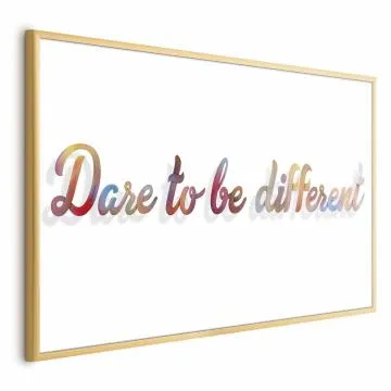 Plakat Be different 30x21 cm z ramą złotą bez marginesu
