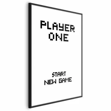Plakat New game 21x30 cm z ramą czarną z marginesem
