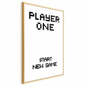 Plakat New game 21x30 cm z ramą złotą bez marginesu