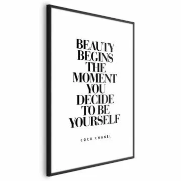 Plakat Coco Chanel 40x60 cm z ramą czarną z marginesem