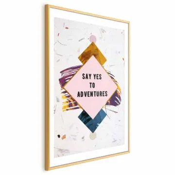 Plakat Say yes 60x90 cm z ramą złotą z marginesem