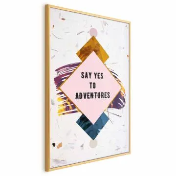 Plakat Say yes 60x90 cm z ramą złotą bez marginesu