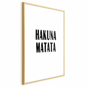 Plakat Hakuna Matata 21x30 cm z ramą złotą z marginesem