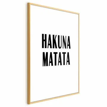 Plakat Hakuna Matata 60x90 cm z ramą złotą bez marginesu