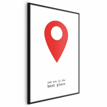 Plakat The best place 29,7x42 cm z ramą czarną bez marginesu