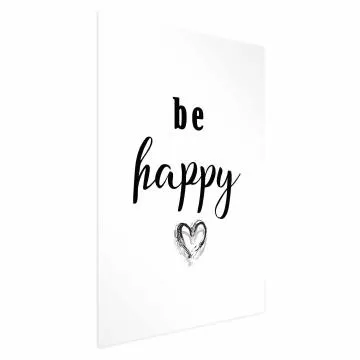 Plakat Be happy 21x30 cm bez ramy z marginesem