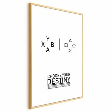 Plakat Choose your destiny 21x30 cm z ramą złotą z marginesem