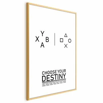 Plakat Choose your destiny 21x30 cm z ramą złotą bez marginesu