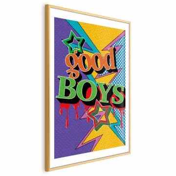 Plakat Good Boys 60x90 cm z ramą złotą z marginesem