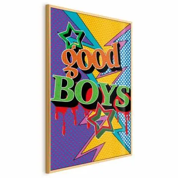 Plakat Good Boys 21x30 cm z ramą złotą bez marginesu