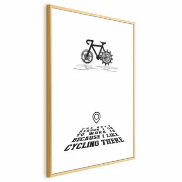 Plakat Cycling 29,7x42 cm z ramą złotą z marginesem