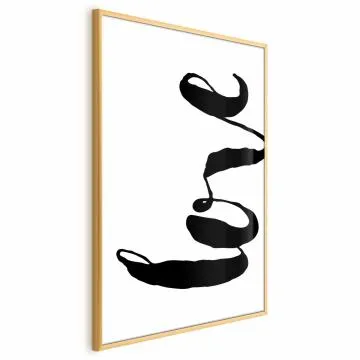 Plakat Czarne Love 60x90 cm z ramą złotą bez marginesu