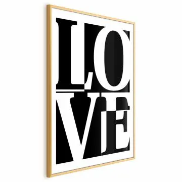 Plakat Miłość 60x90 cm z ramą złotą z marginesem