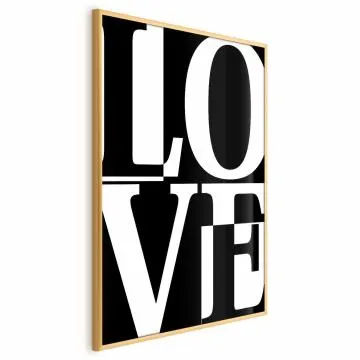 Plakat Miłość 21x30 cm z ramą złotą bez marginesu