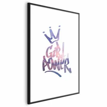 Plakat Girl Power 29,7x42 cm z ramą czarną z marginesem