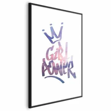 Plakat Girl Power 29,7x42 cm z ramą czarną bez marginesu