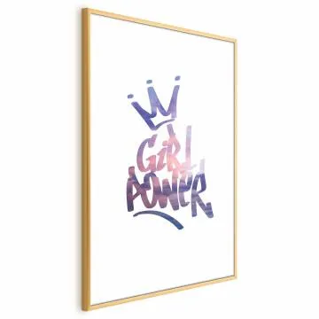 Plakat Girl Power 29,7x42 cm z ramą złotą z marginesem