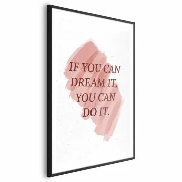 Plakat You Can Do It 21x30 cm z ramą czarną z marginesem
