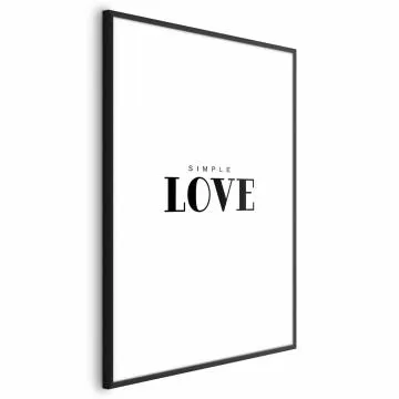 Plakat Simple Love 29,7x42 cm z ramą czarną z marginesem