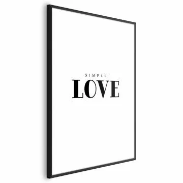 Plakat Simple Love 60x90 cm z ramą czarną bez marginesu