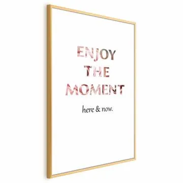Plakat Enjoy the Moment 29,7x42 cm z ramą złotą z marginesem