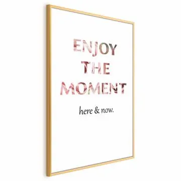 Plakat Enjoy the Moment 21x30 cm z ramą złotą bez marginesu