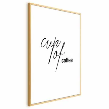 Plakat Coffee 21x30 cm z ramą złotą z marginesem