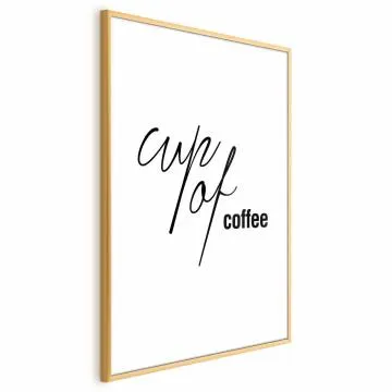 Plakat Coffee 29,7x42 cm z ramą złotą bez marginesu