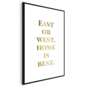 Plakat Gold Home 21x30 cm z ramą czarną z marginesem