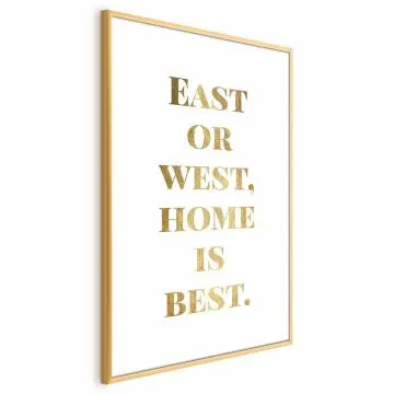 Plakat Gold Home 29,7x42 cm z ramą złotą bez marginesu