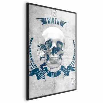 Plakat Life Is Brutal 21x30 cm z ramą czarną bez marginesu