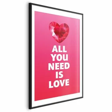 Plakat Zjawiskowe serce 21x30 cm z ramą czarną z marginesem