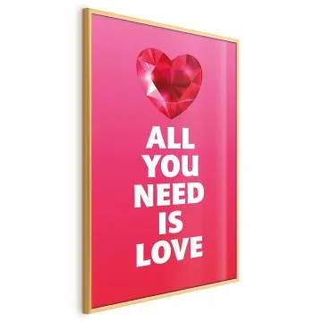 Plakat Zjawiskowe serce 60x90 cm z ramą złotą bez marginesu