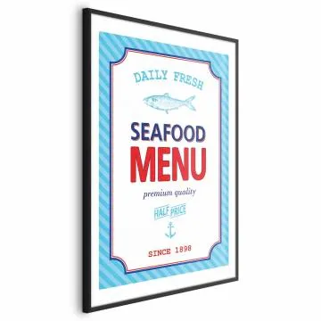 Plakat Menu 21x30 cm z ramą czarną z marginesem