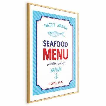 Plakat Menu 40x60 cm z ramą złotą z marginesem