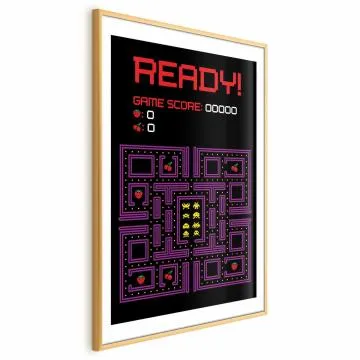 Plakat Ready 21x30 cm z ramą złotą z marginesem
