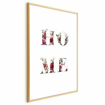 Plakat Dom w kwiatach 21x30 cm z ramą złotą z marginesem