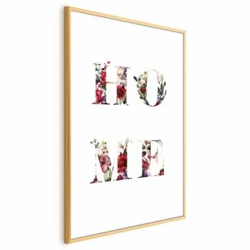 Plakat Dom w kwiatach 21x30 cm z ramą złotą bez marginesu