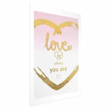 Plakat Love Is 21x30 cm bez ramy z marginesem
