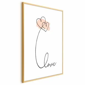 Plakat Połączeni w chmurach 21x30 cm z ramą złotą z marginesem